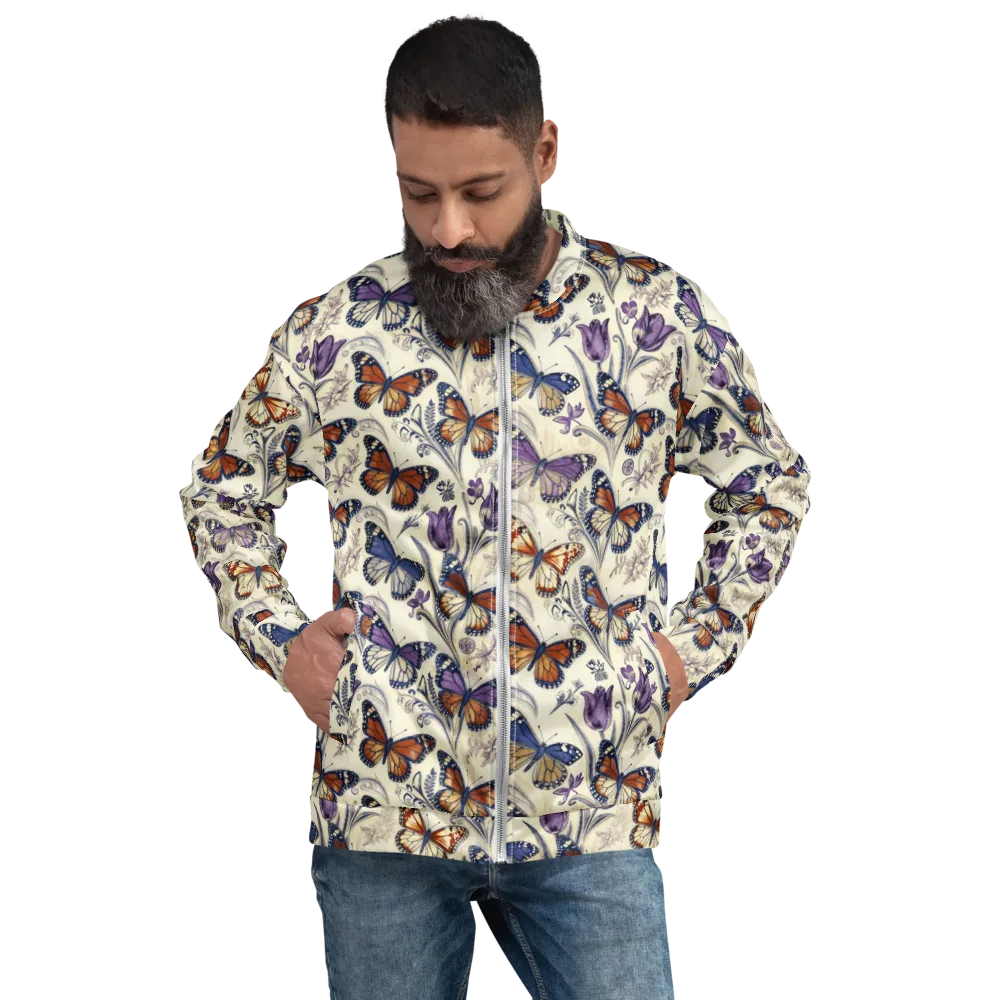 Indigo Wingbeat on Bomber Jacket — Front