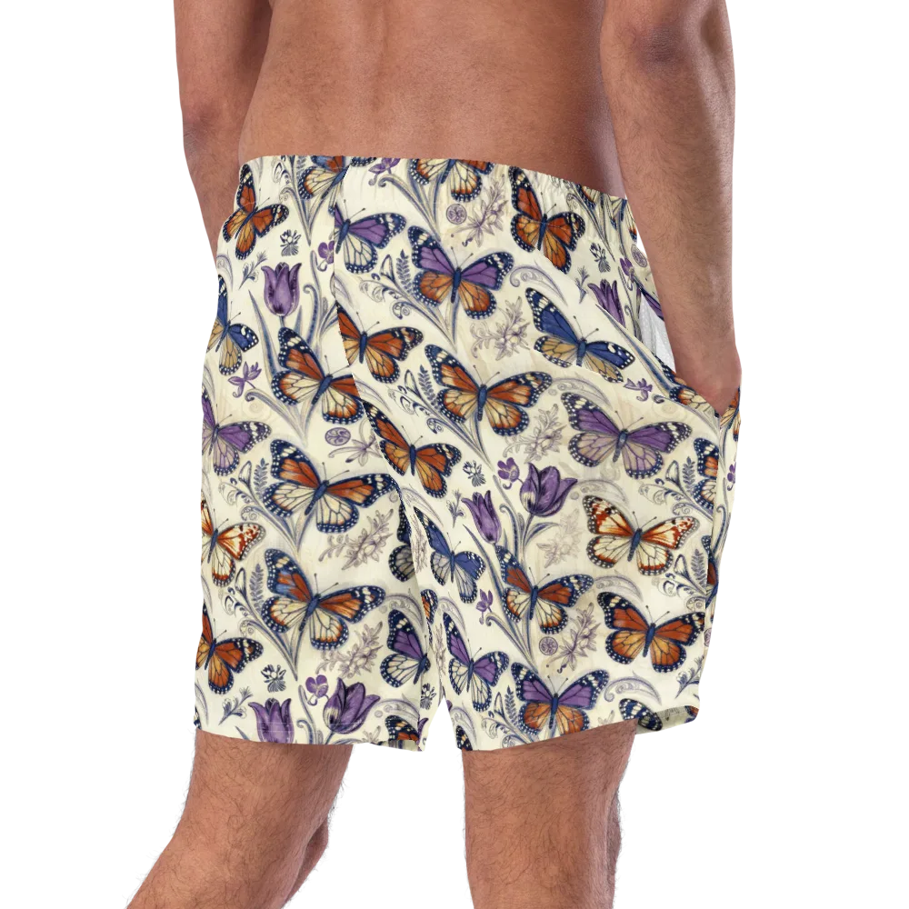Indigo Wingbeat on Swim Trunks — Right Back