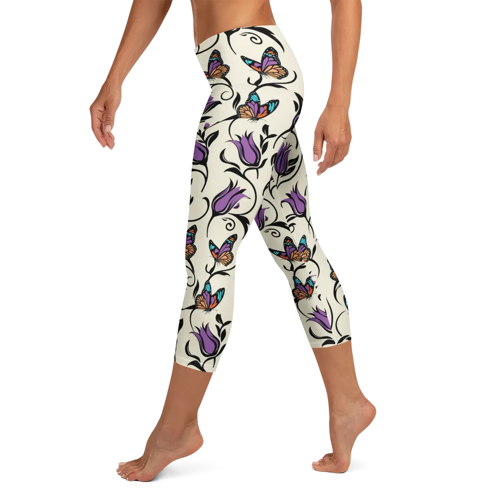 Velvet Pollinator on Capri Leggings — Left