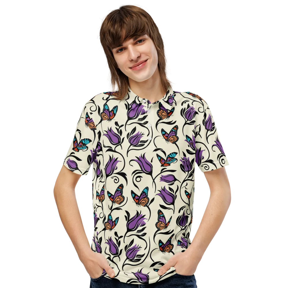 Velvet Pollinator on Men's Slim Fit Polo Shirt — Front