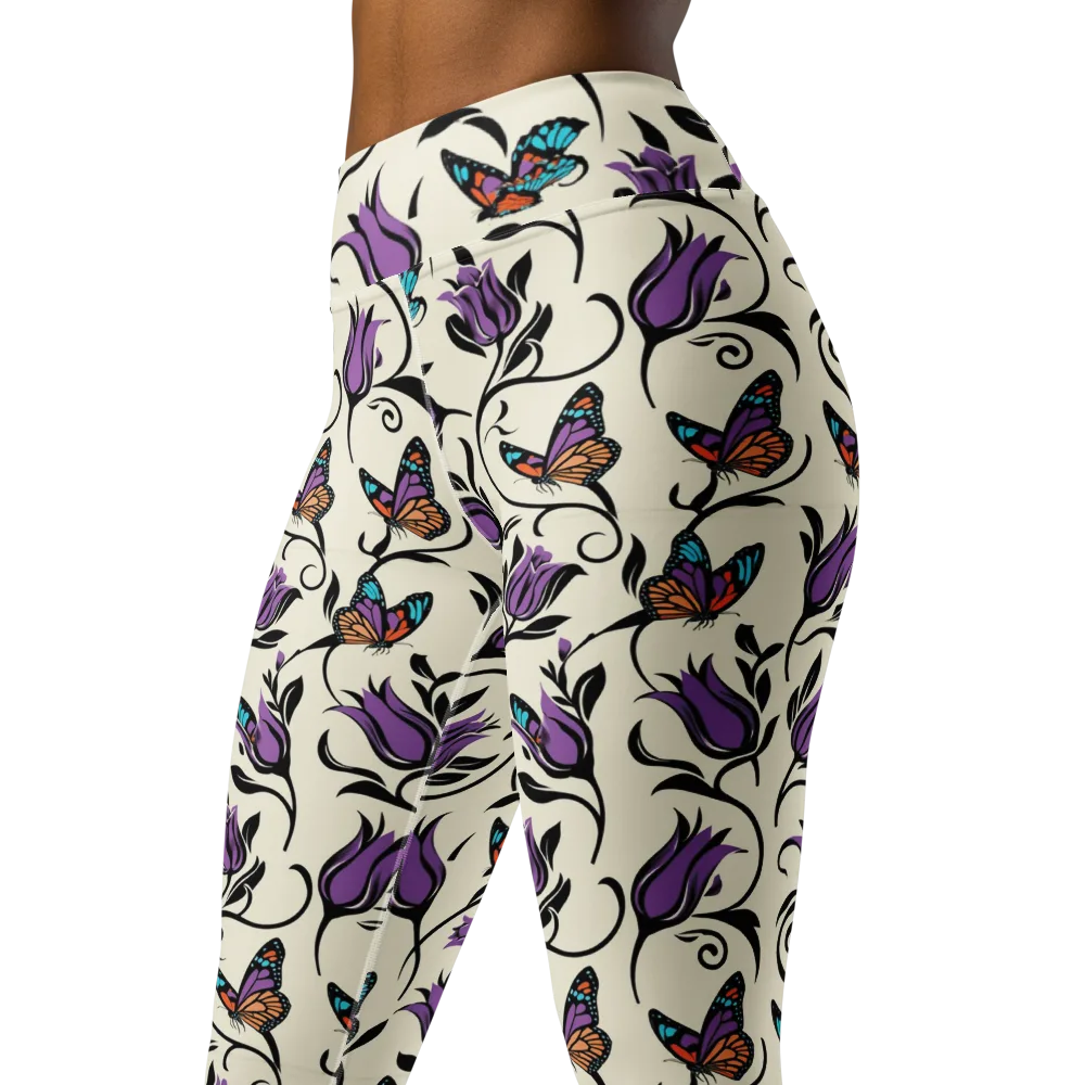 Velvet Pollinator on Yoga Leggings — Left Front