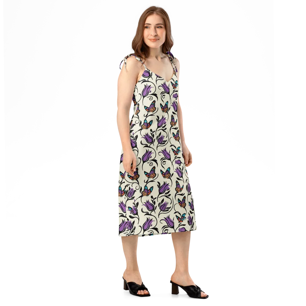 Velvet Pollinator on Slip Dress — Right Front