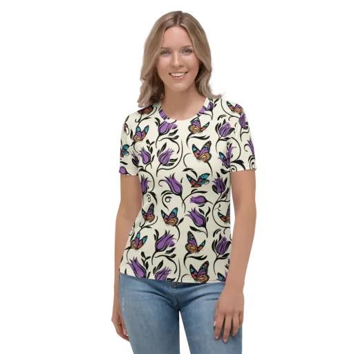 Velvet Pollinator on a Women's Crew Neck T-Shirt