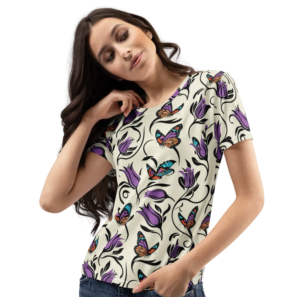 Velvet Pollinator on Women's Crew Neck T-Shirt — Left Front