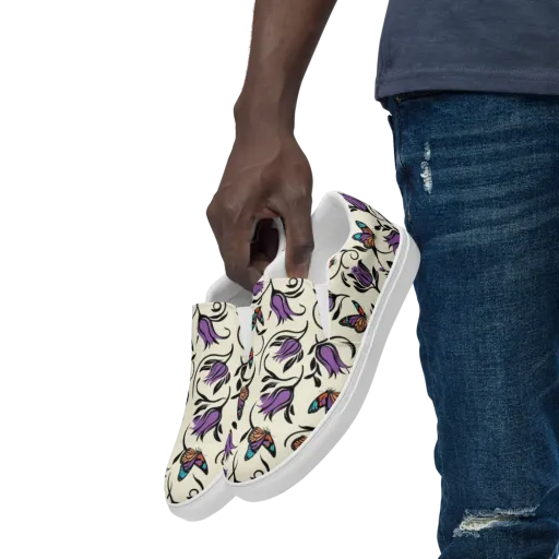 Velvet Pollinator on a Men's Slip-On Canvas Shoes