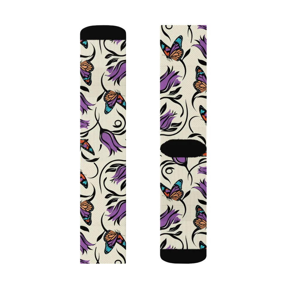 Velvet Pollinator on Socks — Left Sock