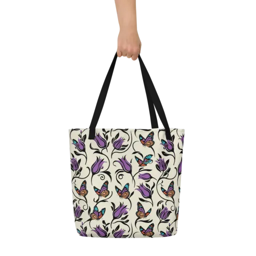Velvet Pollinator on a Large Tote Bag W/ Pocket