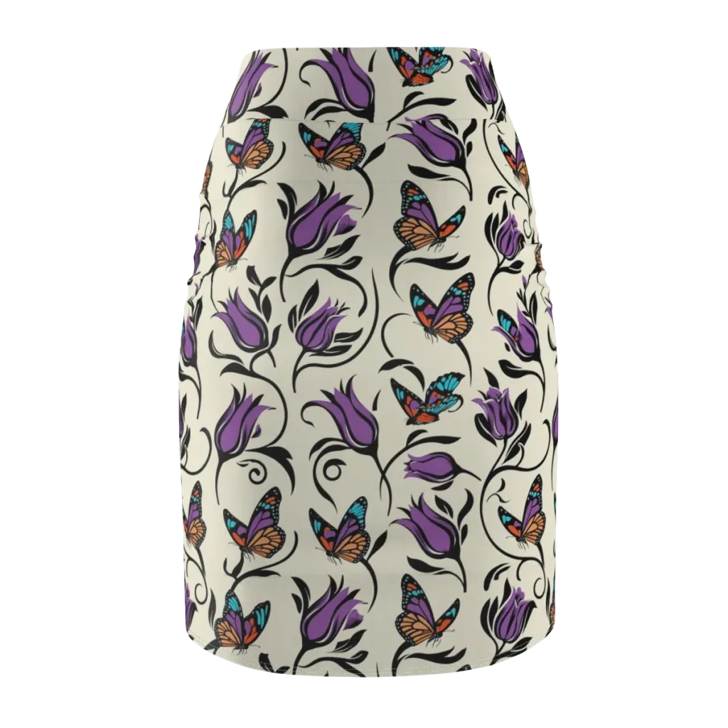 Velvet Pollinator on Pencil Skirt — Back