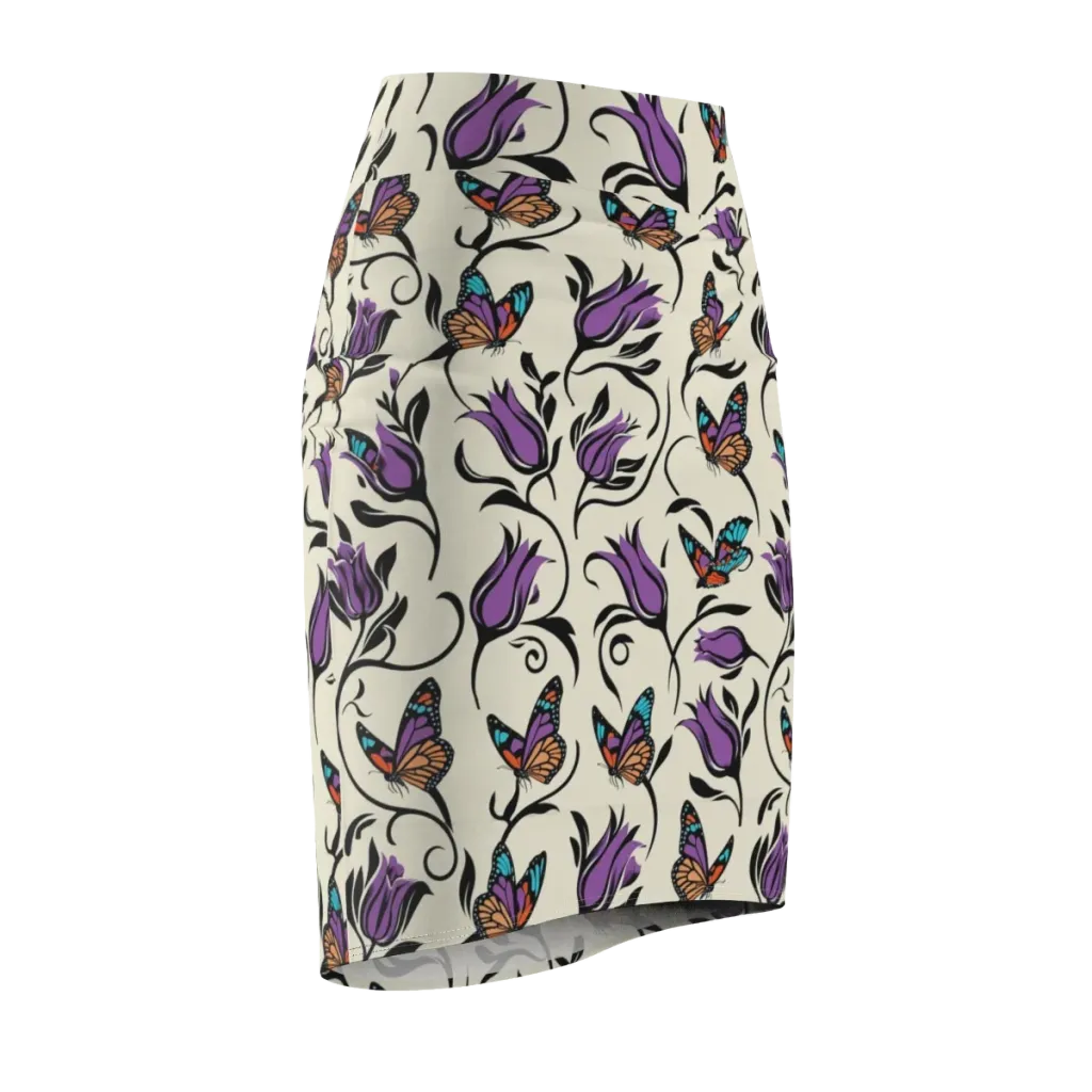 Velvet Pollinator on Pencil Skirt — Front Side