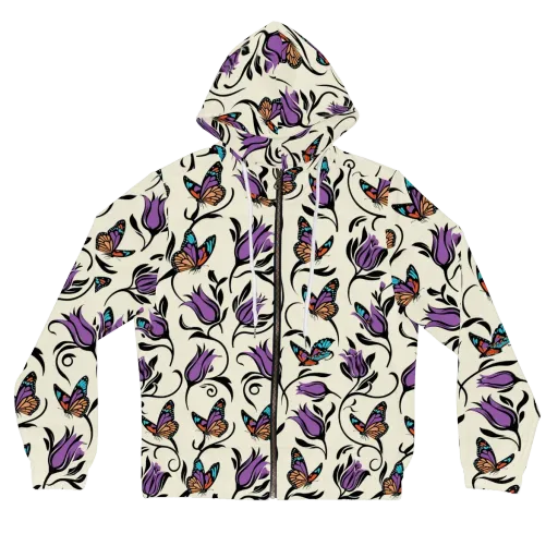 Velvet Pollinator on a Women's Full-Zip Hoodie