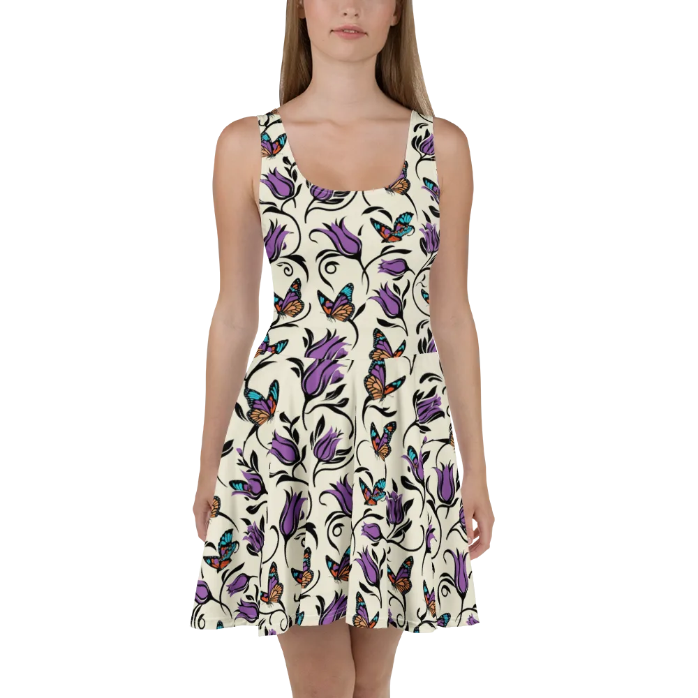 Velvet Pollinator on Skater Dress — Front