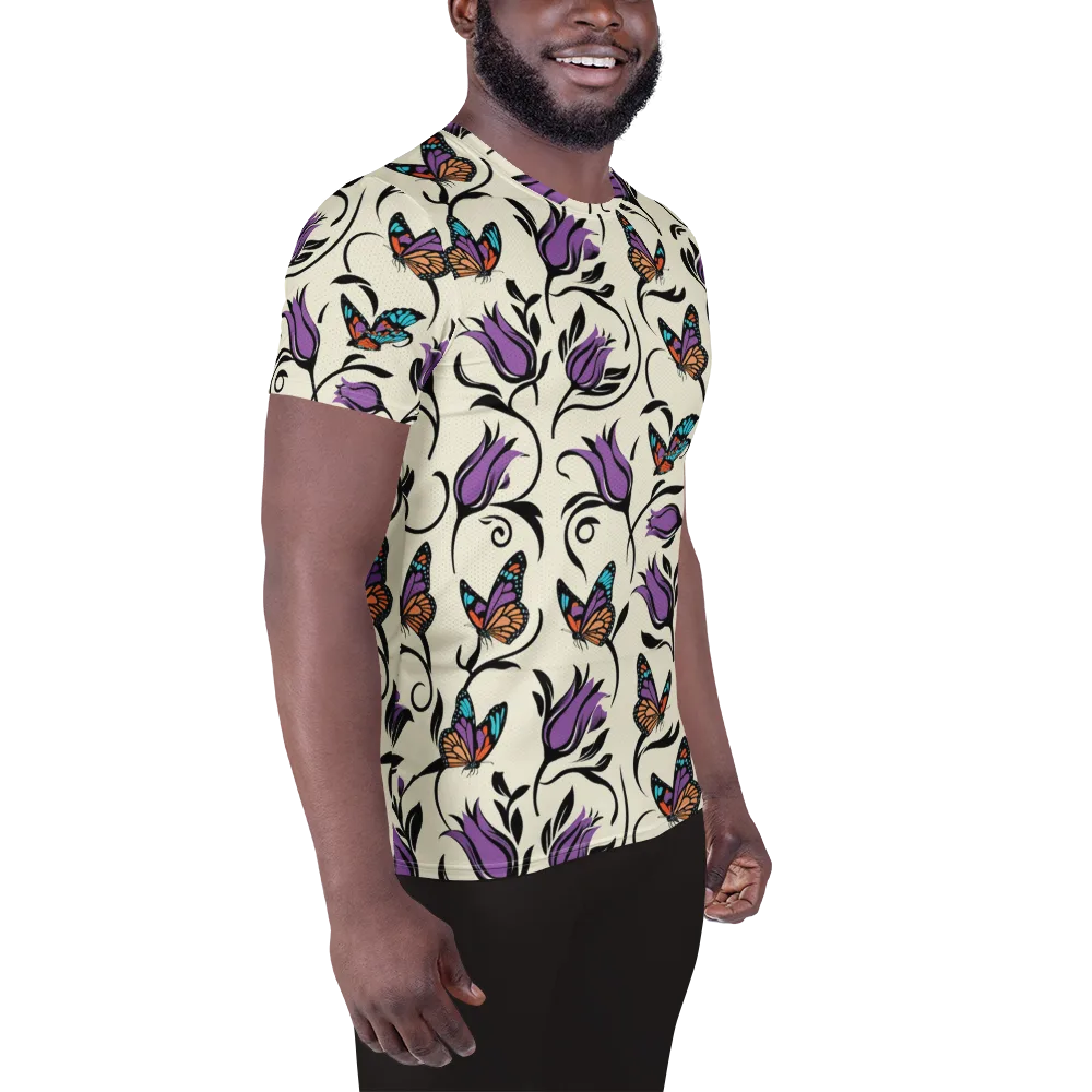 Velvet Pollinator on Men's Athletic T-Shirt — Right