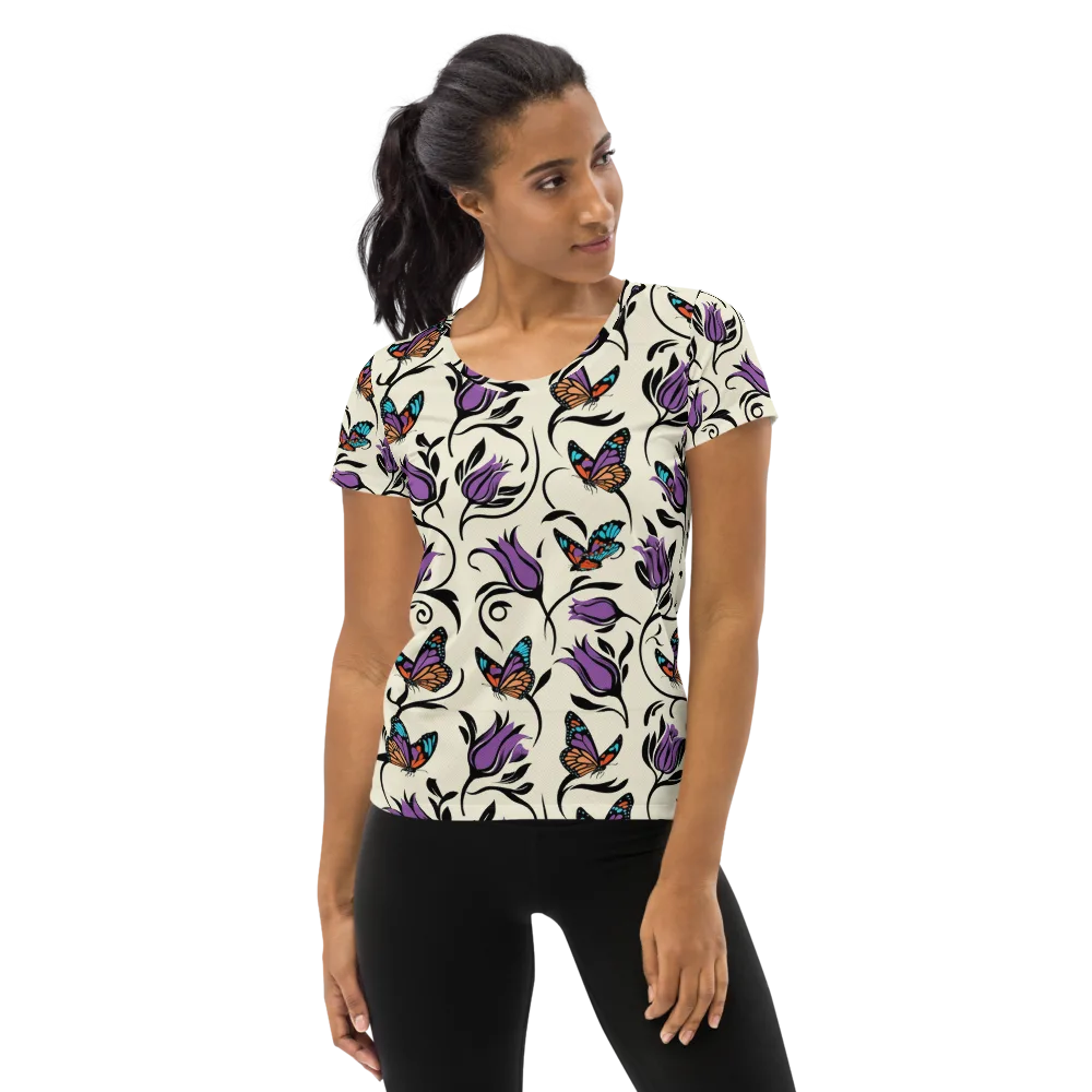 Velvet Pollinator on Women's Athletic T-Shirt — Front