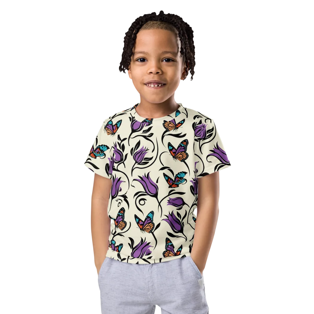 Velvet Pollinator on Kids Crew Neck T-Shirt — Front