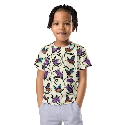 Velvet Pollinator on a Kids Crew Neck T-Shirt