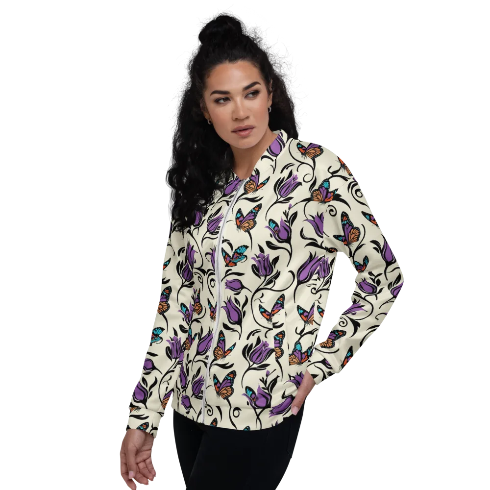 Velvet Pollinator on Bomber Jacket — Left