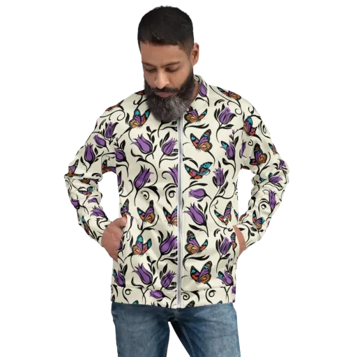 Velvet Pollinator on a Bomber Jacket