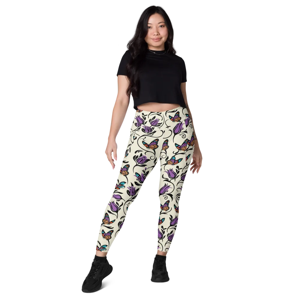 Velvet Pollinator on Leggings with Pockets — Front