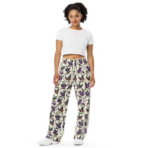 Velvet Pollinator on a Wide-Leg Pants
