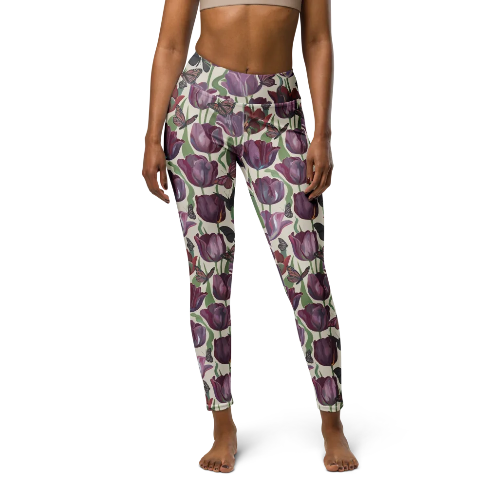 Tulip Moonlight on Yoga Leggings — Front