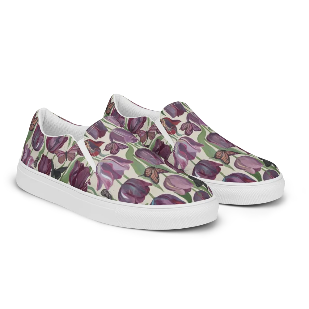 Tulip Moonlight on Men's Slip-On Canvas Shoes — Right Front