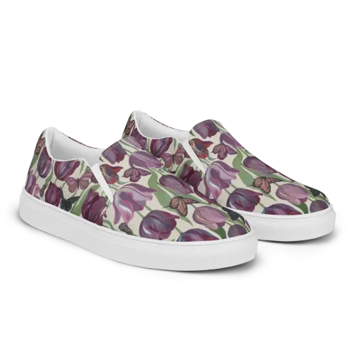 Tulip Moonlight on a Men's Slip-On Canvas Shoes