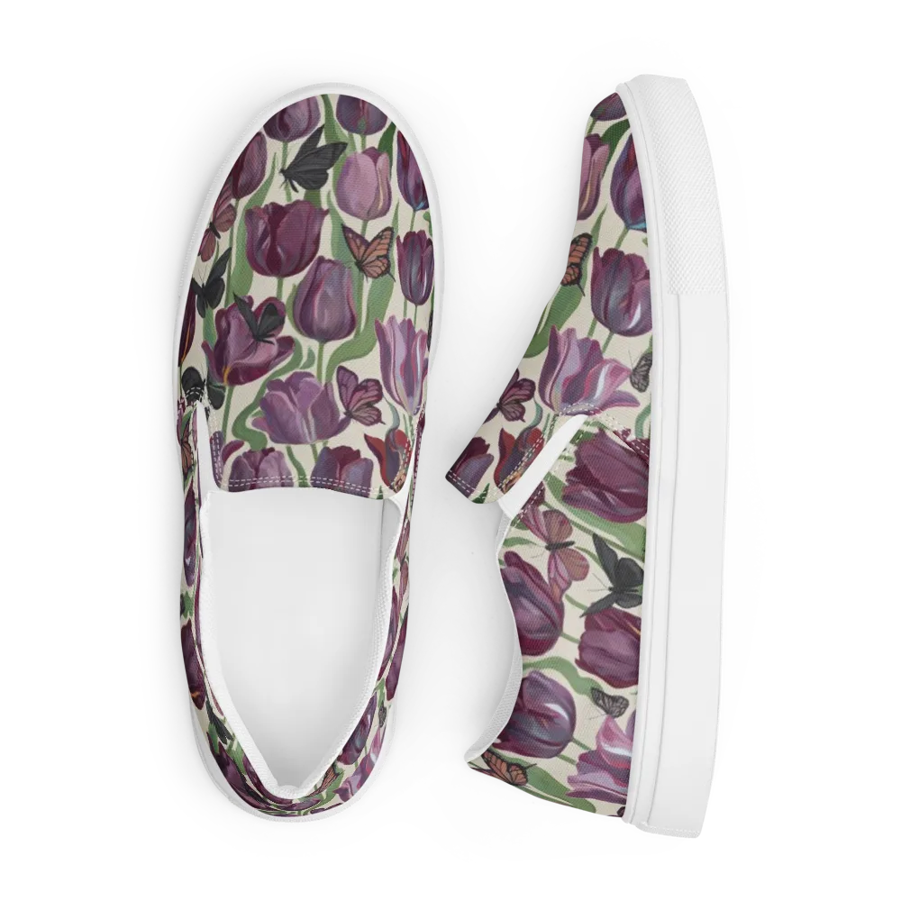 Tulip Moonlight on Men's Slip-On Canvas Shoes — Front