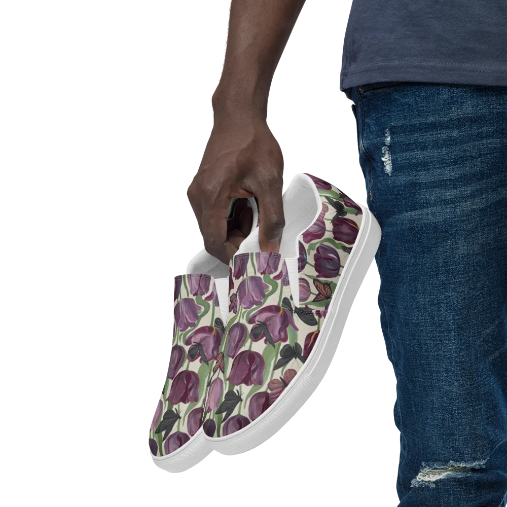 Tulip Moonlight on Men's Slip-On Canvas Shoes — Left Front
