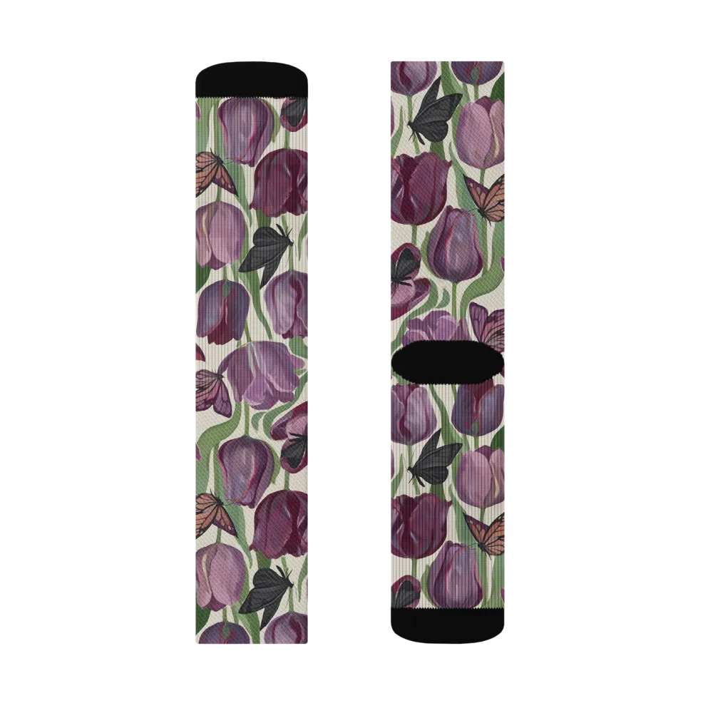 Tulip Moonlight on Socks — Right Sock