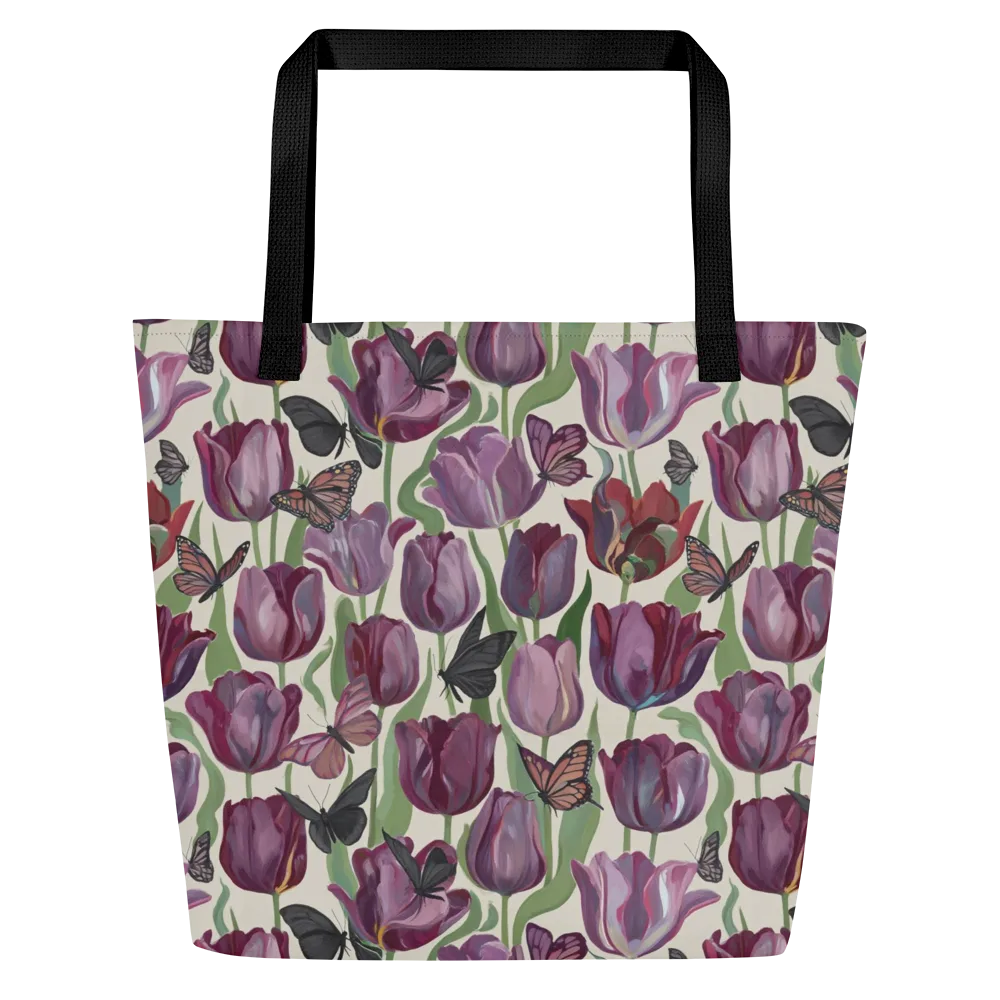 Tulip Moonlight on Large Tote Bag W/ Pocket — Front