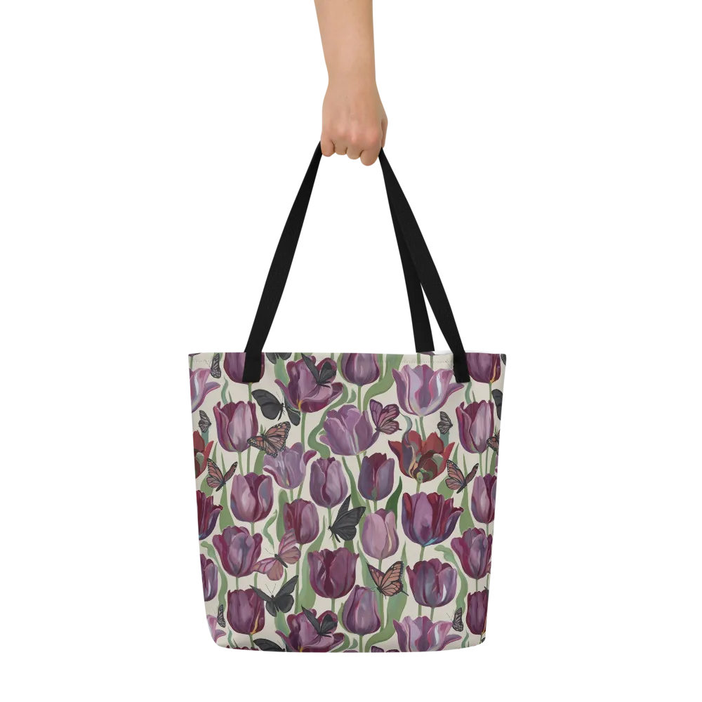 Tulip Moonlight on Large Tote Bag W/ Pocket — Front