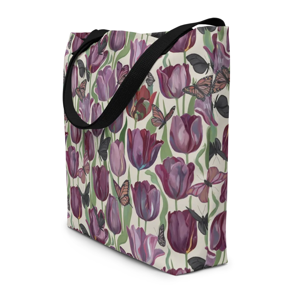 Tulip Moonlight on Large Tote Bag W/ Pocket — Front
