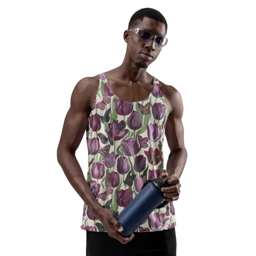 Tulip Moonlight on a Men's Tank Top