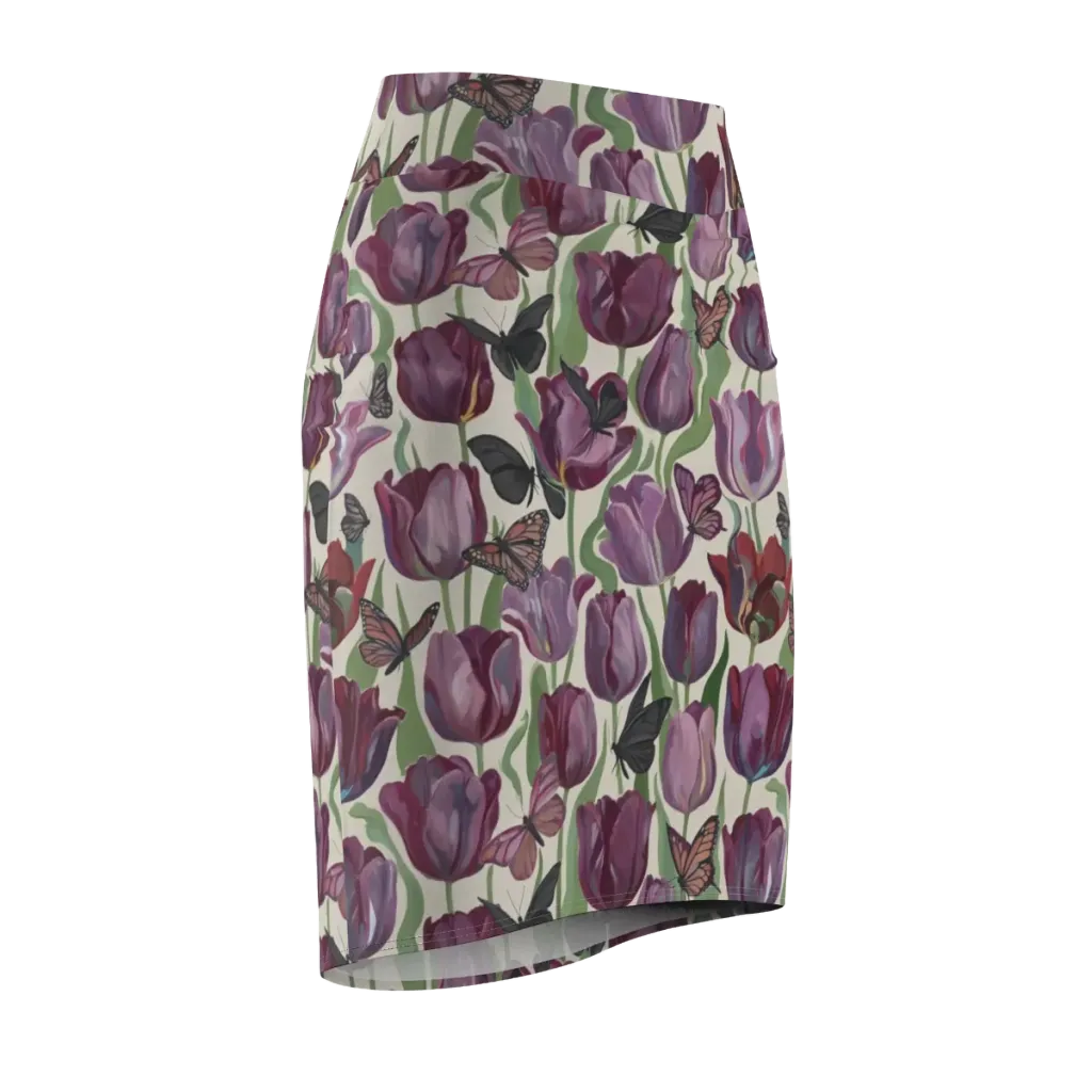 Tulip Moonlight on Pencil Skirt — Front Side