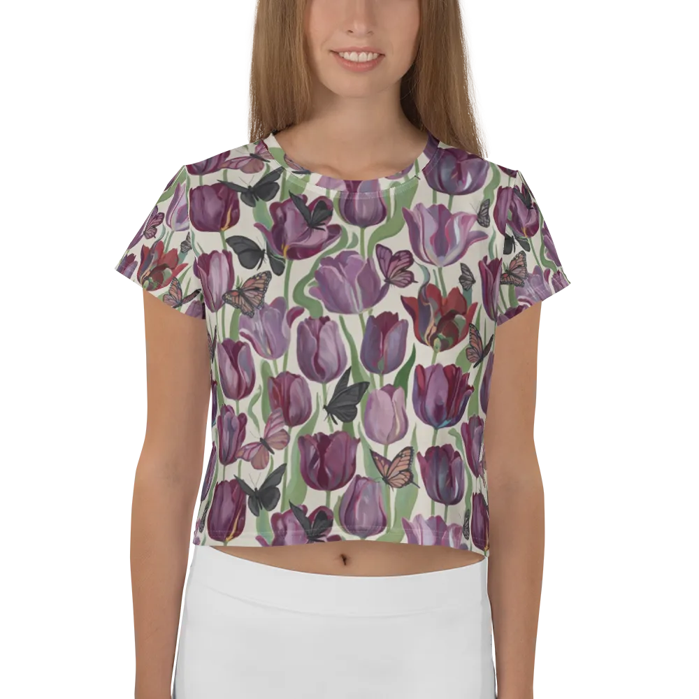 Tulip Moonlight on Crop Tee — Front