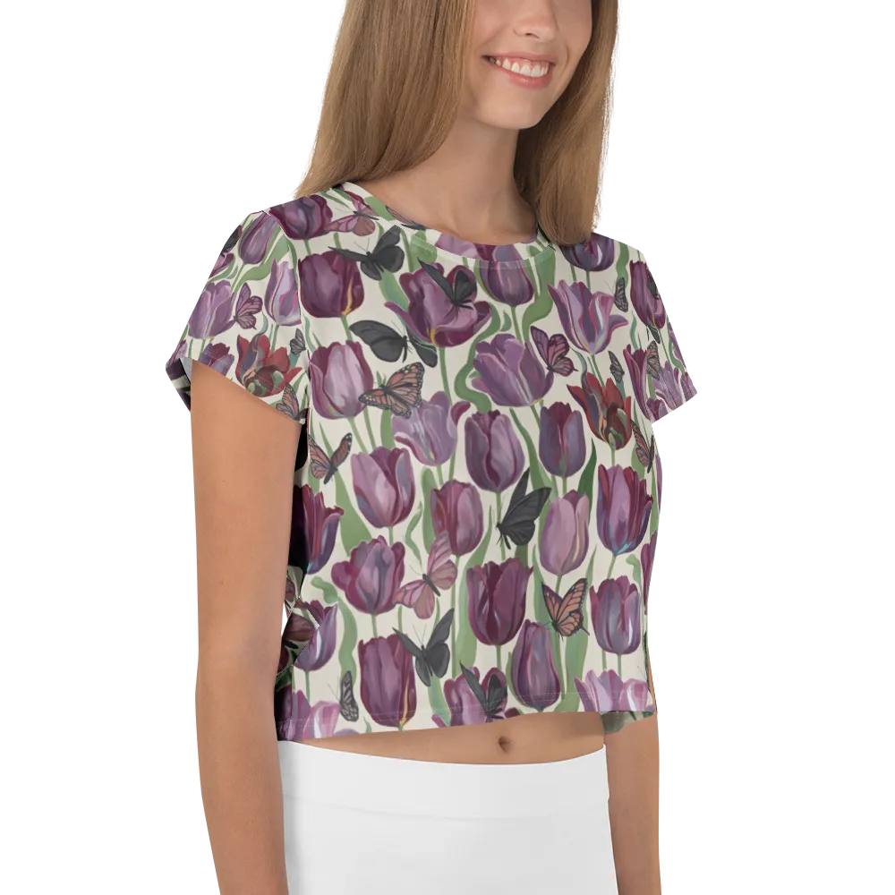 Tulip Moonlight on Crop Tee — Right