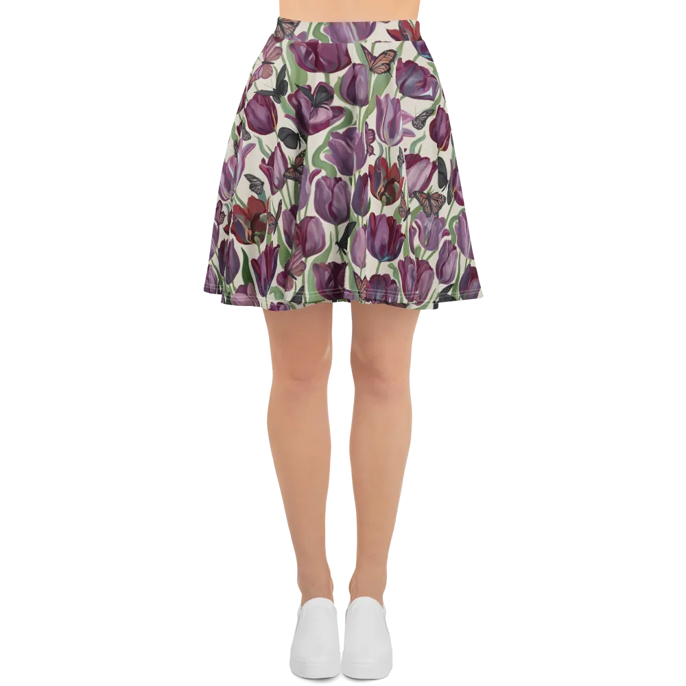 Tulip Moonlight on Skater Skirt — Front