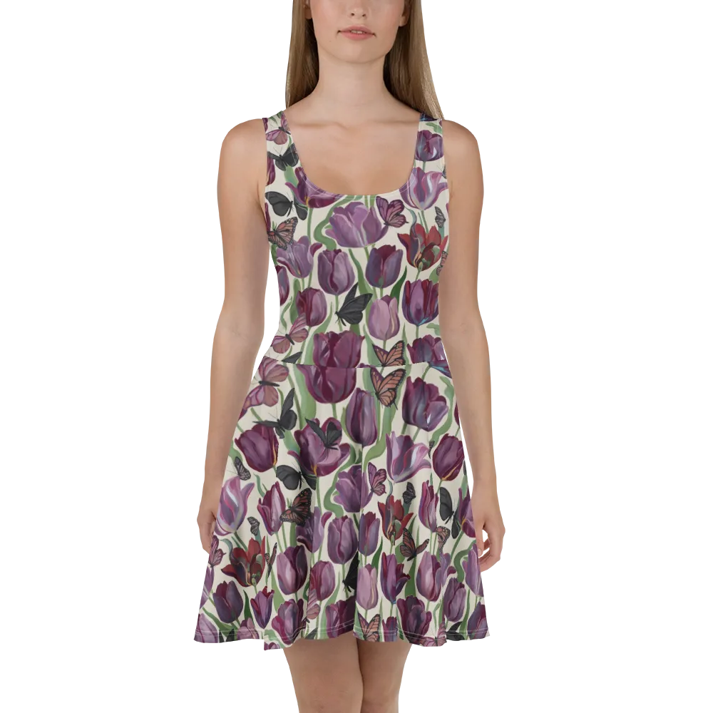 Tulip Moonlight on Skater Dress — Front