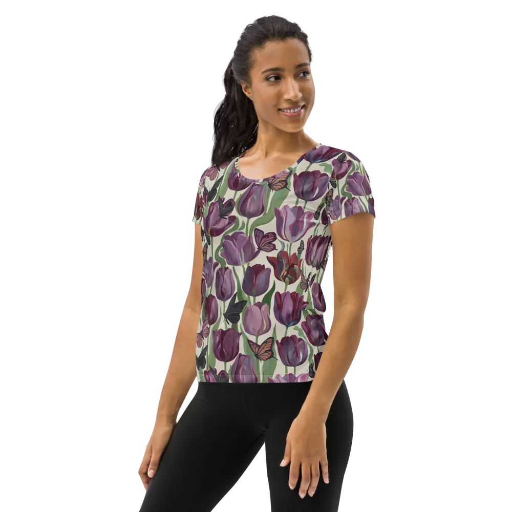 Tulip Moonlight on Women's Athletic T-Shirt — Left