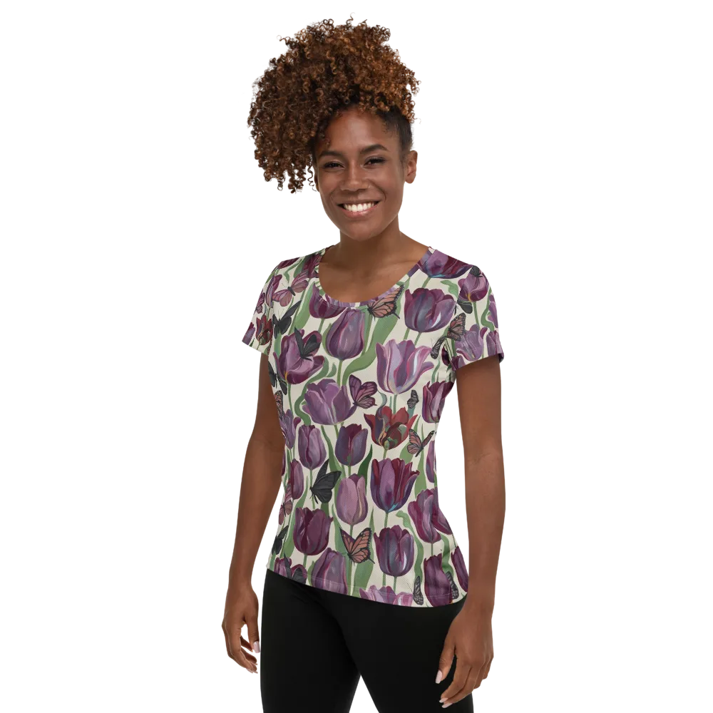 Tulip Moonlight on Women's Athletic T-Shirt — Left