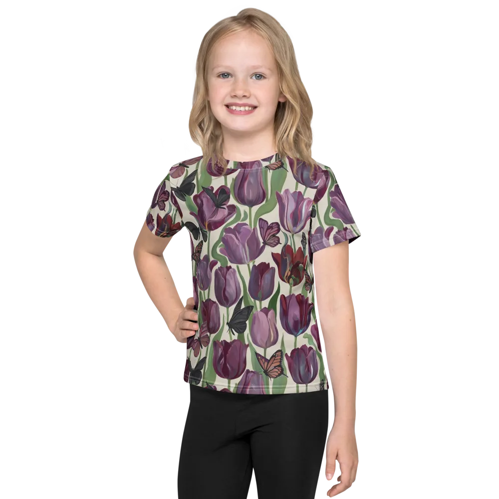 Tulip Moonlight on Kids Crew Neck T-Shirt — Front