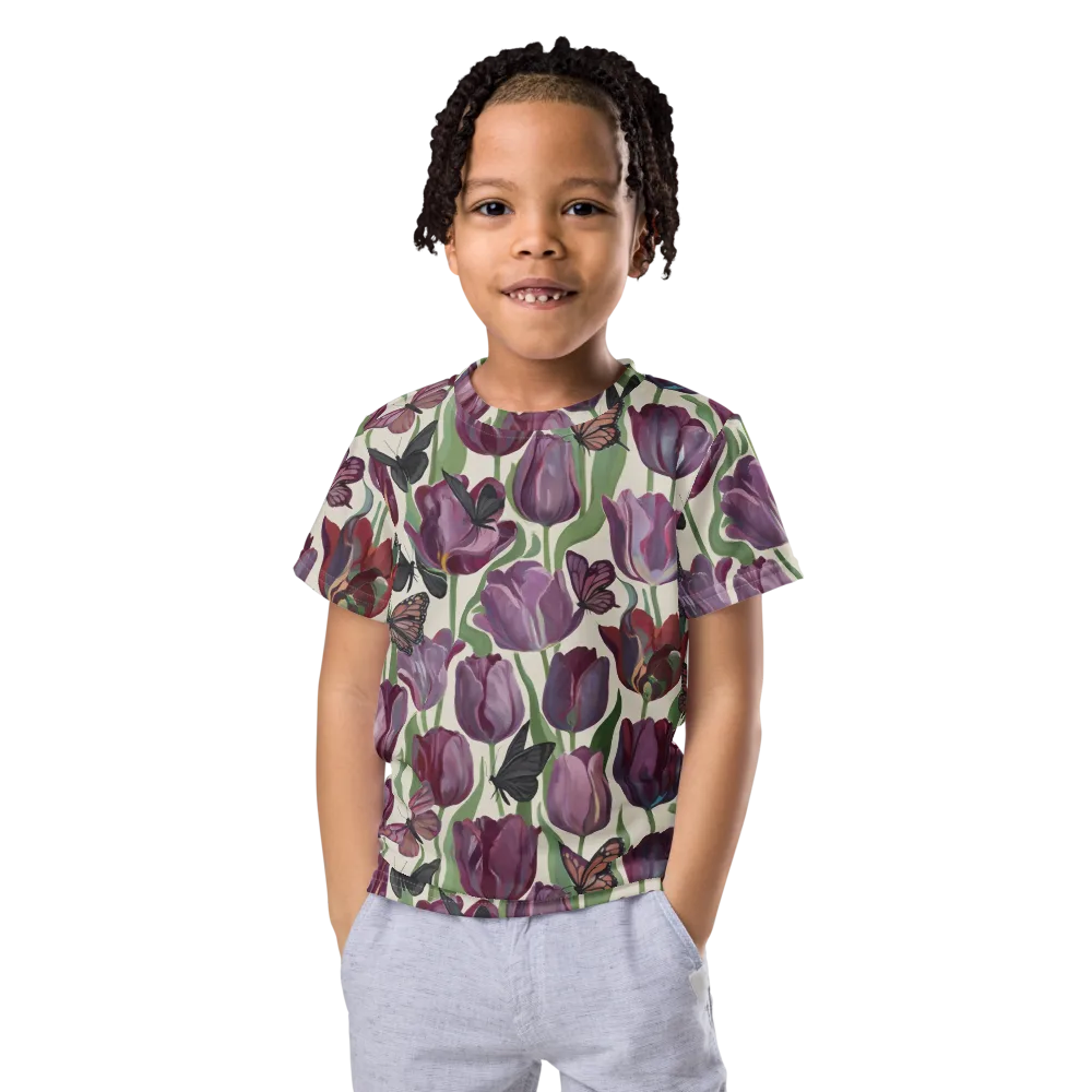 Tulip Moonlight on Kids Crew Neck T-Shirt — Front
