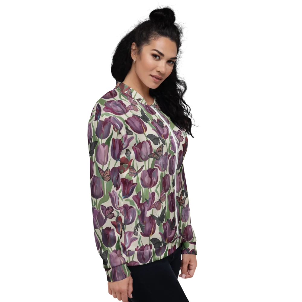 Tulip Moonlight on Bomber Jacket — Right