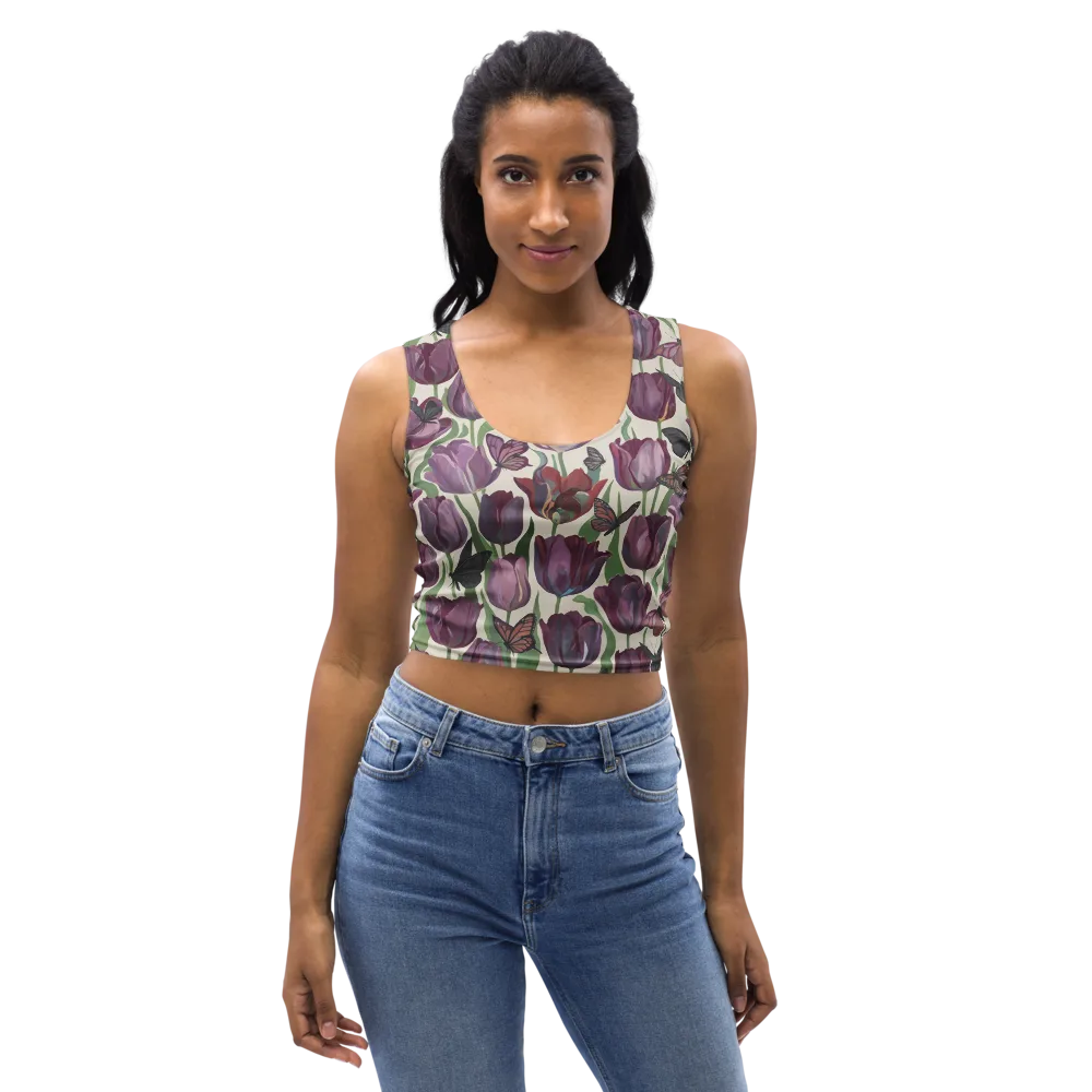 Tulip Moonlight on Crop Top — Front