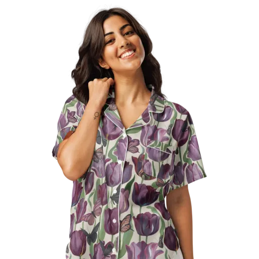 Tulip Moonlight on a Women's Short Sleeve Pajama Top