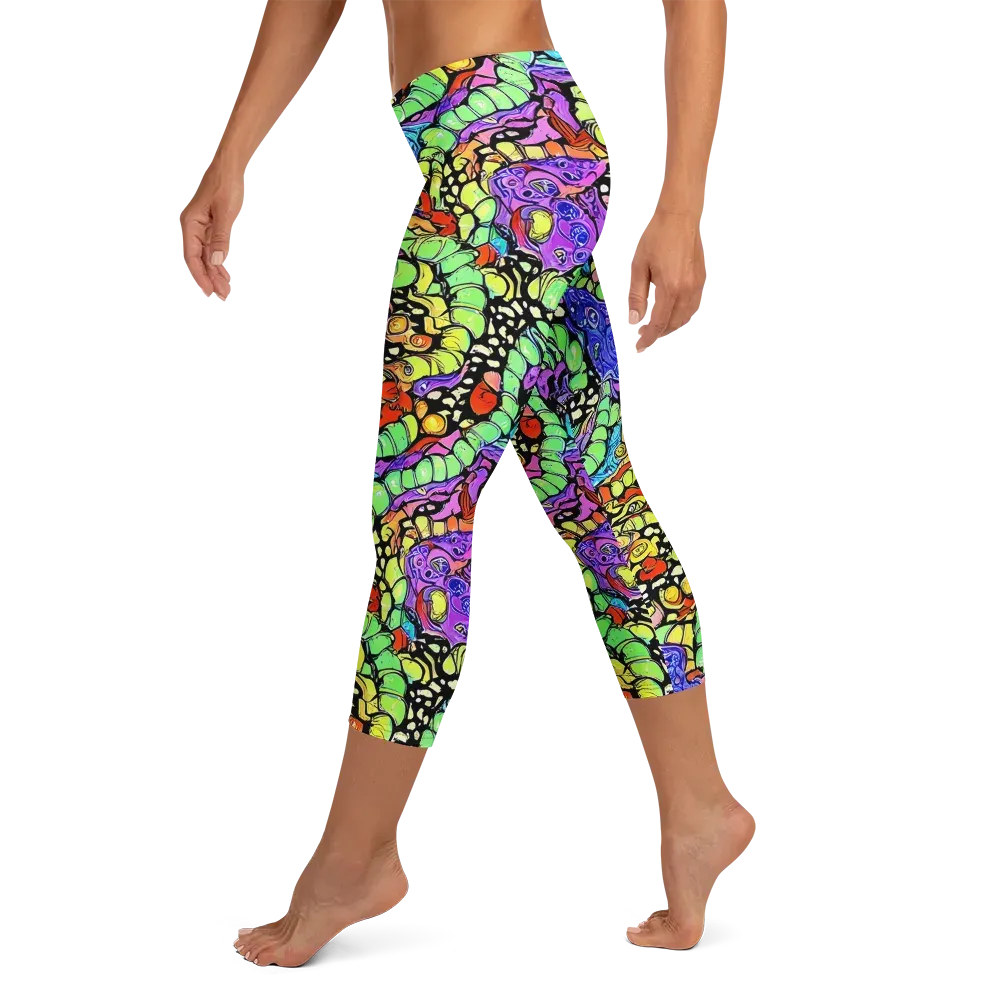 Frostwork Fantasy on Capri Leggings — Left