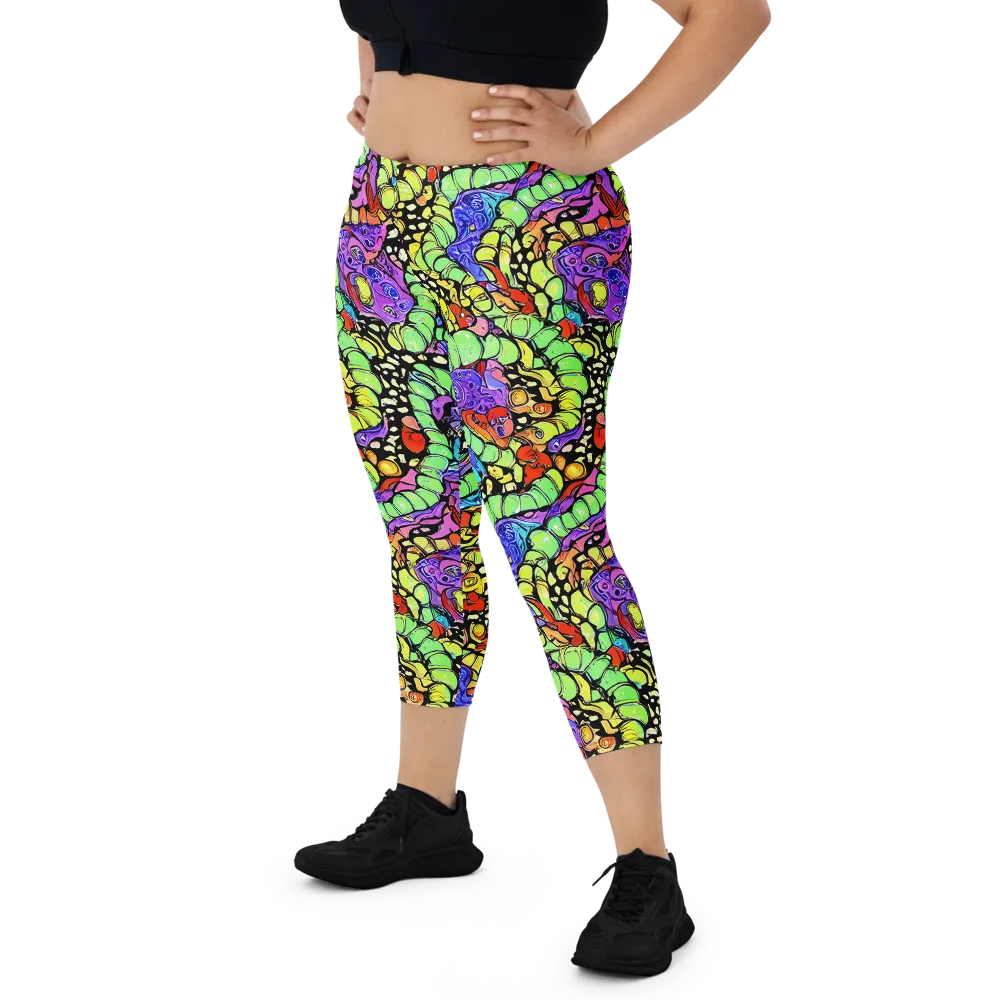 Frostwork Fantasy on Capri Leggings — Front