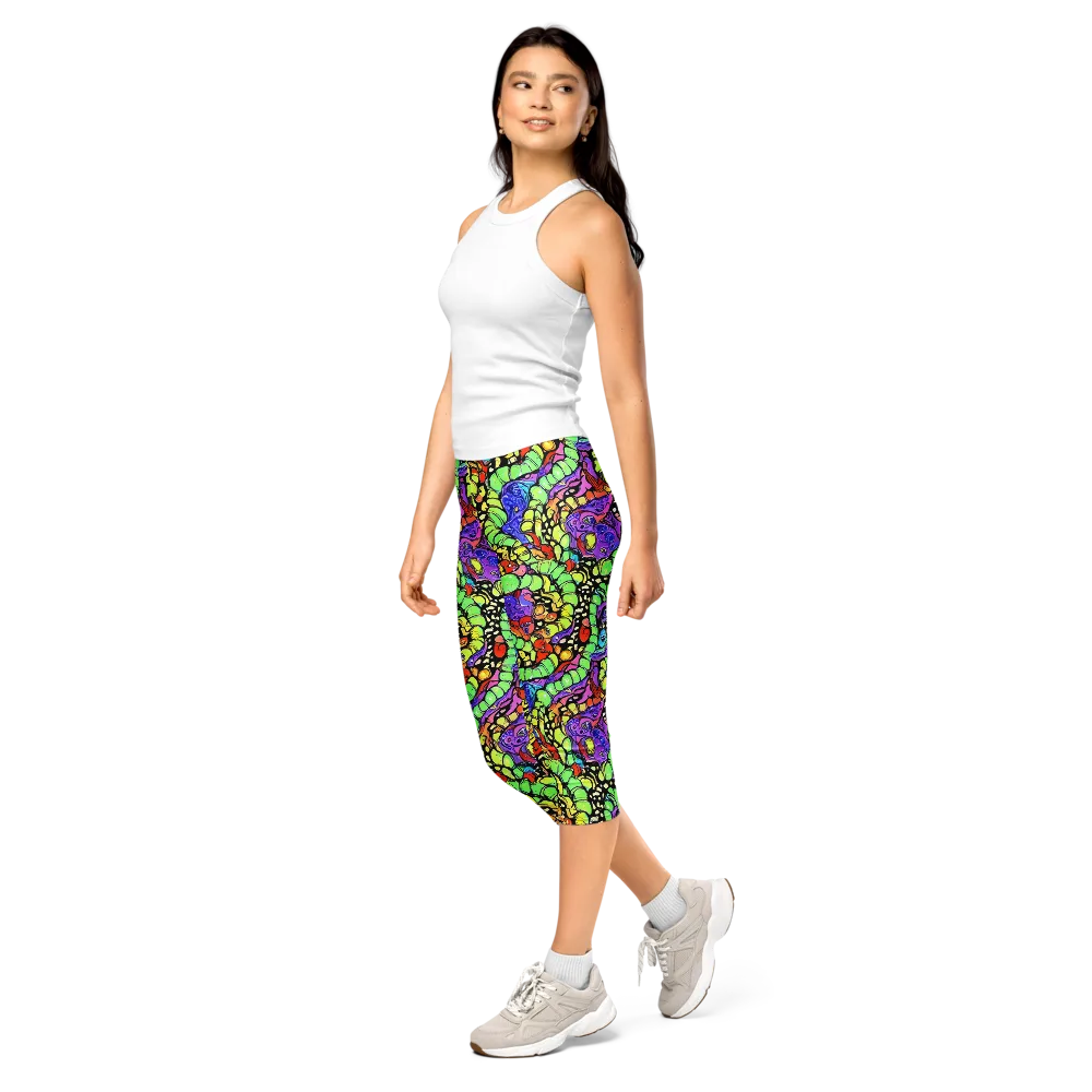 Frostwork Fantasy on Capri Leggings — Left Front