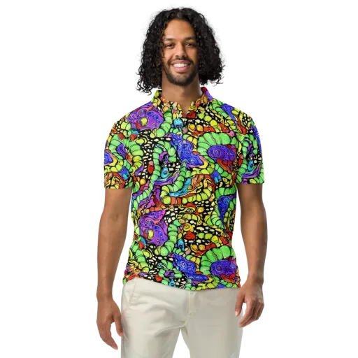 Frostwork Fantasy on a Men's Slim Fit Polo Shirt