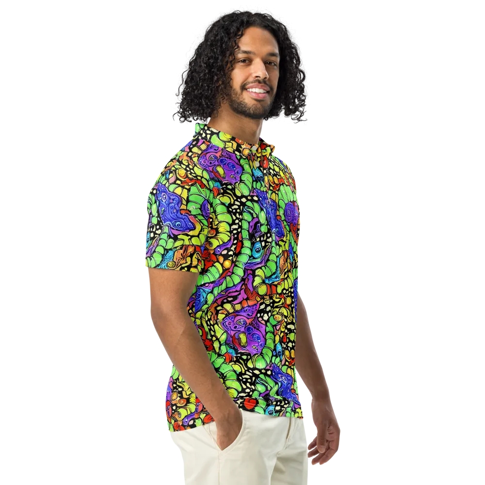 Frostwork Fantasy on Men's Slim Fit Polo Shirt — Right Front